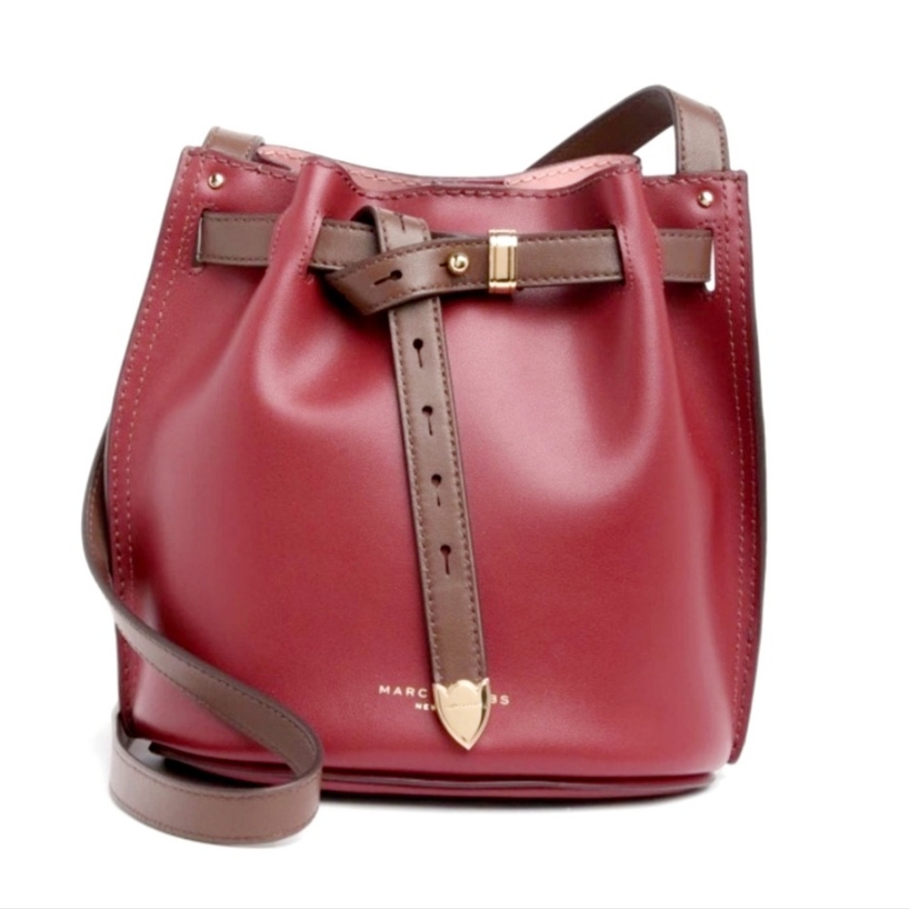 Marc Jacobs Leather Bucket The Renegade Bag Red/Brown
